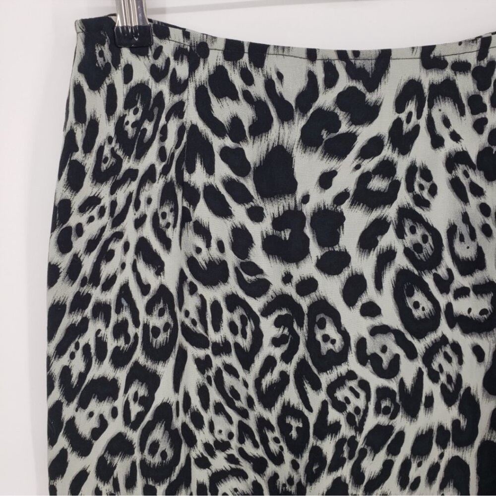 Motel Leopard Print Sheny Mini Skirt XS Off Center Slit Animal Gray Black - Picture 8 of 15